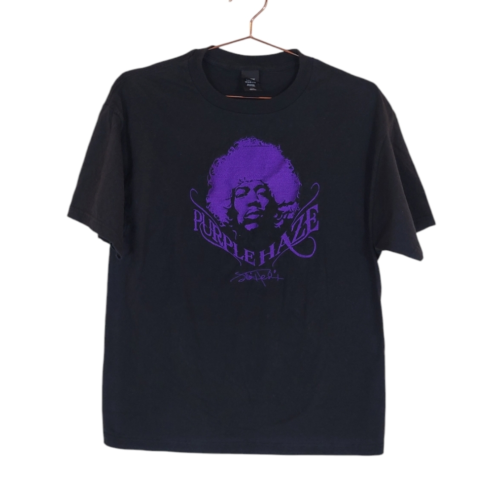 Hanes Beefy T Jimi Hendrix Embroidered Purple Haze T Shirt Size L